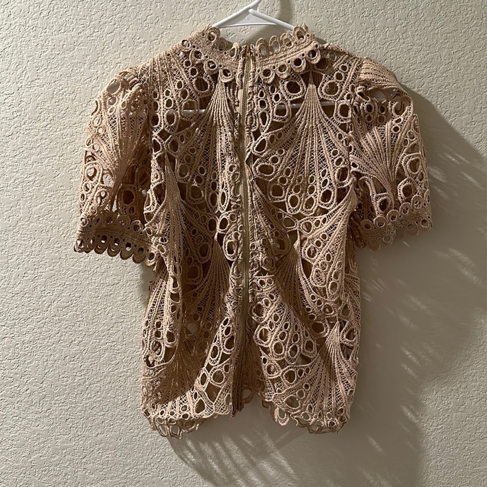 Blashe small crochet cut out top with zipper